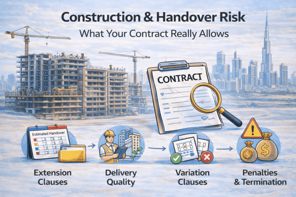 Construction & Handover Risk in Dubai Off-Plan: What Your Contract Really Allows